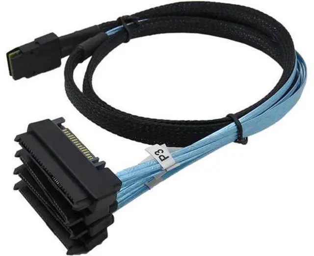Main image of 0.5m (1.64FT) 36 Pin Mini SAS SFF-8087 to 4 x 29Pin SFF-8482 Hard Drive Cable, SATA 15pin Powered Internal SAS Cable