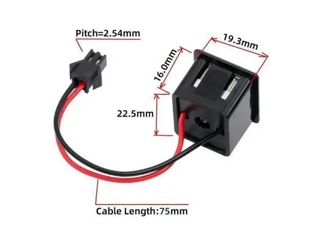 Alt view image 3 of 6 - Type-C & Type-A Female Socket to 2.54mm Pitch 2Pin Header Cable with Latch Mount, DIY DC 5V Power Wire