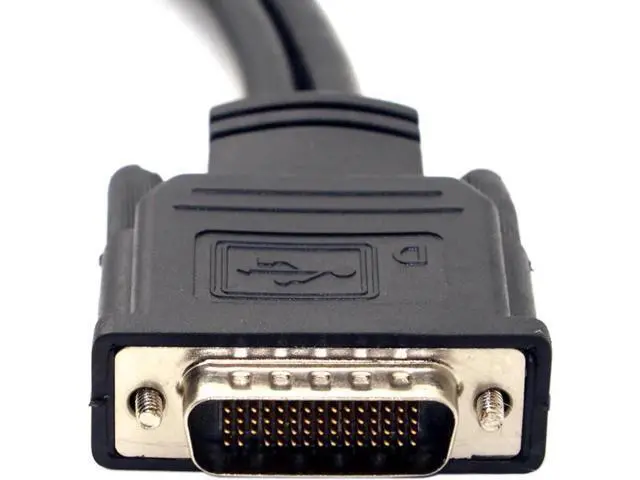 Alt view image 2 of 3 - 15cm DMS-59 Male to Dual Monitor Splitter Cable, DMS59 Plug to DVI 24+5 Female + VGA 15Pin Female Extension Cord