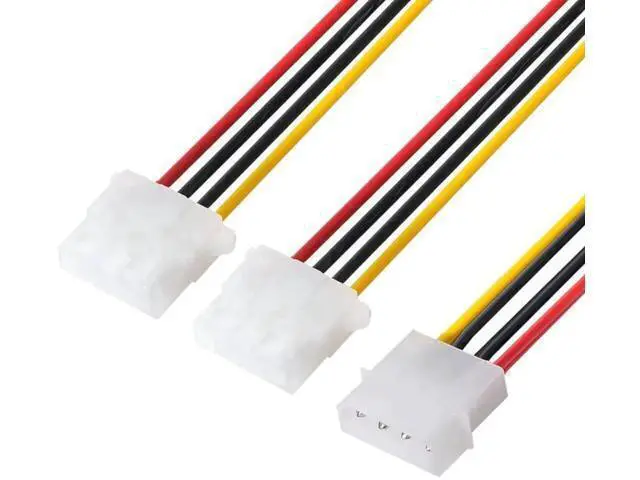 Alt view image 2 of 5 - 4Pin IDE Male to Dual 4Pin Female Y-Splitter Power Cable, 1 to 2 Extension Cord with 12V+5V Output