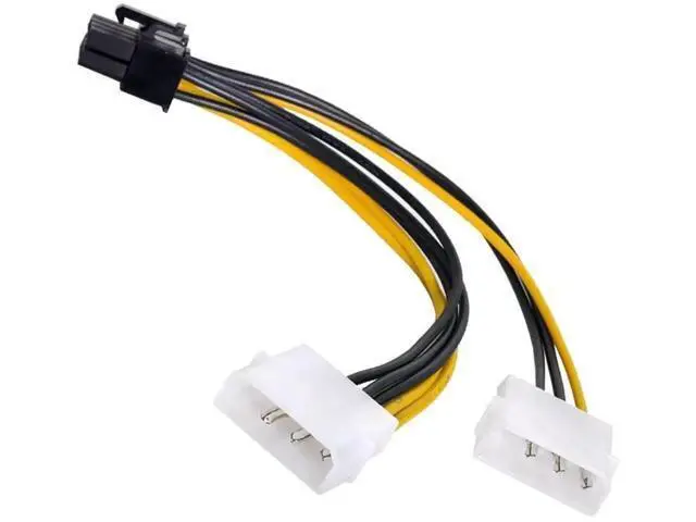 Alt view image 2 of 5 - 15cm Dual 4Pin to PCIe 8P (6+2Pin) Power Adapter Cable for GPU