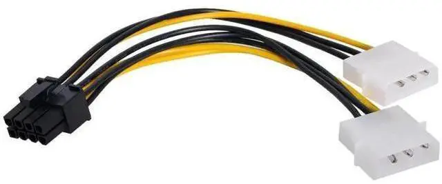 Main image of 15cm Dual 4Pin to PCIe 8P (6+2Pin) Power Adapter Cable for GPU