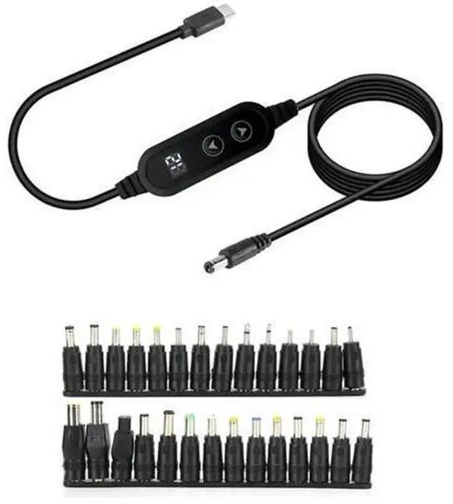 Main image of 100W USB-C to Universal Laptop DC Jack Charging Cable with 28 Interchangeable Connectors, Type-C Laptop Power Adapter Cord