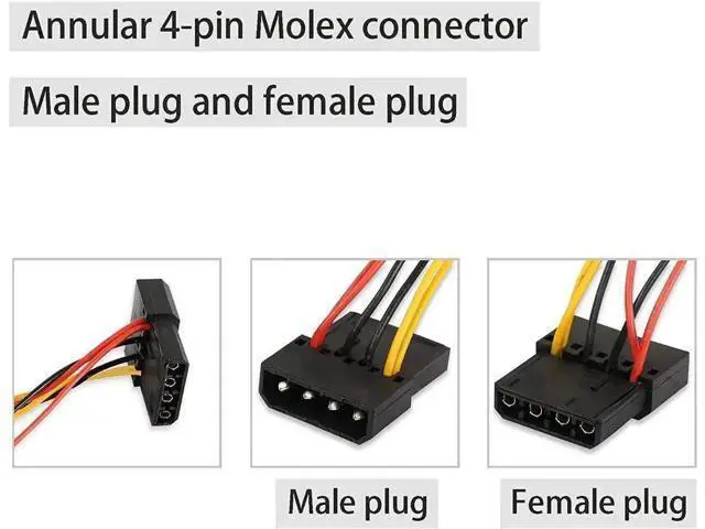 Alt view image 2 of 7 - 4-Pin Molex Pass-Through to 5×3-Pin Fan Splitter Cable, Adjustable 12V/7V/5V Output for PC Case & CPU Cooling Fans