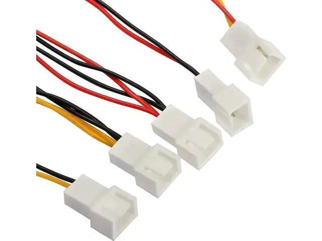 Alt view image 5 of 7 - 4-Pin Molex Pass-Through to 5×3-Pin Fan Splitter Cable, Adjustable 12V/7V/5V Output for PC Case & CPU Cooling Fans