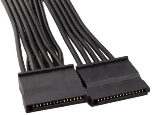 Alt view image 5 of 6 - 20 Inch 6Pin Male to 3 x 15Pin Female SATA Power Cable for Corsair Modular PSU