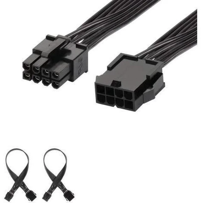 Main image of 2 Pack 12 Inch 8 Pin PCIe Power Extension Cable, Durable PCI Express Power Cord