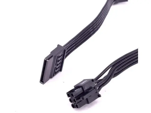 Alt view image 6 of 6 - 20 Inch 6Pin Male to 3 x 15Pin Female SATA Power Cable for Corsair Modular PSU