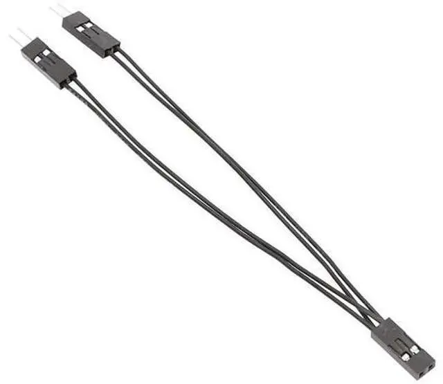 Main image of 10cm 2.54mm Dupont Jumper Wire, 1 Female to 2 Male Splitter Cable 2-Pin for Motherboard Power SW Reset HDD LED