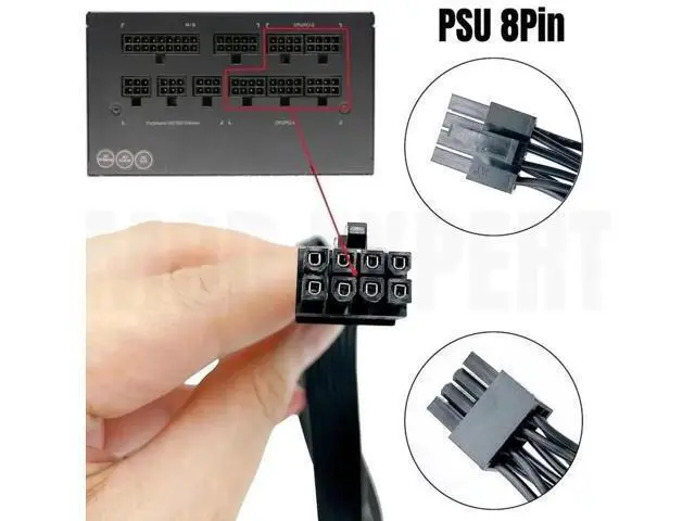 Alt view image 2 of 6 - 18AWG Flat 8Pin to Dual 6+2Pin PCIe Power Cable for Gigabyte GP-B700H / GP-G750H Modular PSU