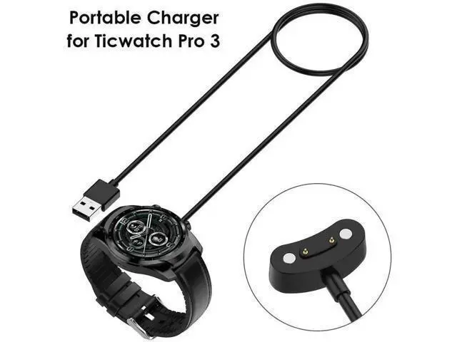 Alt view image 3 of 3 - Wireless Charging Dock Compatible with Ticwatch Pro 3 / Ticwatch Pro 3 LTE Smart Watch, Replacement Charger Dock Power Adapter Charging Cable
