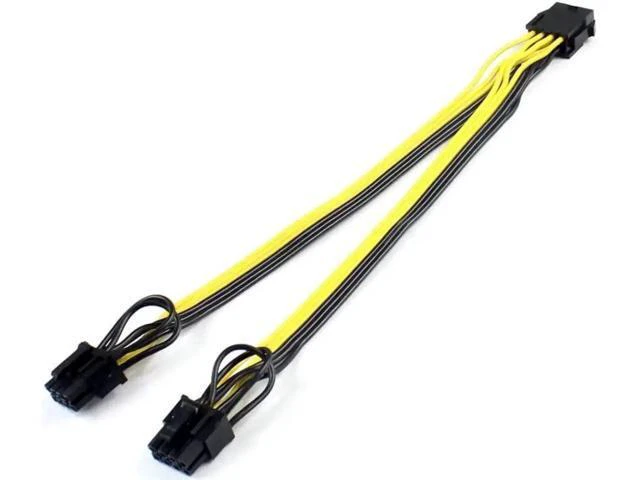 Alt view image 2 of 6 - 25cm CPU 8Pin to Dual 8Pin(6+2) GPU Power Adapter Cable for Graphics Card & Miner