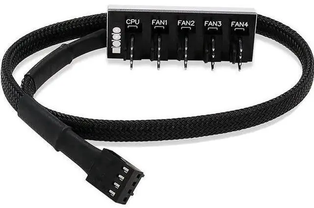 Alt view image 5 of 7 - 1-to-5 4-Pin PWM Fan Splitter Cable, Motherboard Fan Header Extension Cord Compatible with 3Pin & 4Pin ATX PC Chassis Cooling Fans