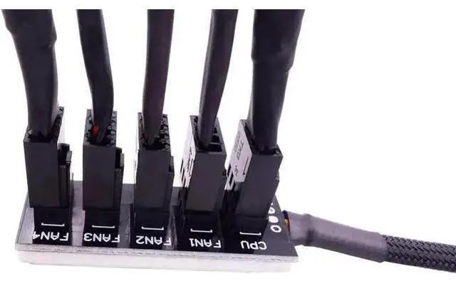 Alt view image 6 of 7 - 1-to-5 4-Pin PWM Fan Splitter Cable, Motherboard Fan Header Extension Cord Compatible with 3Pin & 4Pin ATX PC Chassis Cooling Fans