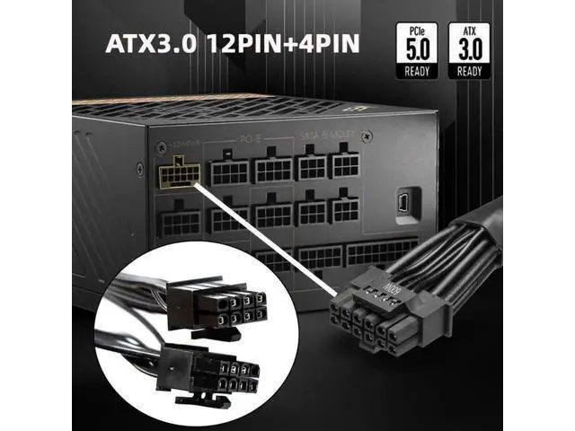 Alt view image 5 of 7 - ATX 3.0 PCIe 5.0 12VHPWR Modular PSU Cable, 16Pin 12+4Pin to Dual ATX 8Pin for RTX 3080 3090Ti Graphics Cards