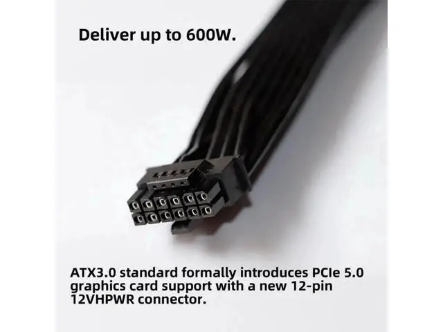 Alt view image 6 of 7 - ATX 3.0 PCIe 5.0 12VHPWR Modular PSU Cable, 16Pin 12+4Pin to Dual ATX 8Pin for RTX 3080 3090Ti Graphics Cards