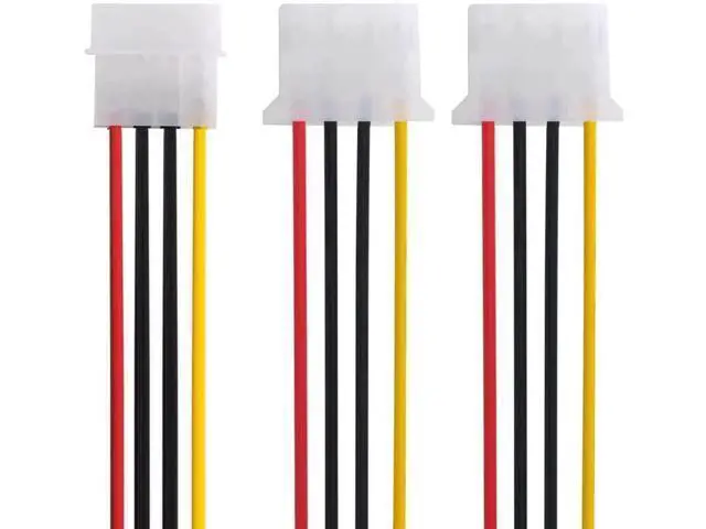 Alt view image 3 of 5 - 4Pin IDE Male to Dual 4Pin Female Y-Splitter Power Cable, 1 to 2 Extension Cord with 12V+5V Output