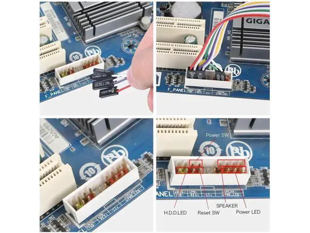 Alt view image 2 of 6 - 2 Pack 65cm ATX PC Power On/Off & Reset Switch Cable Kit with HDD Activity LED Indicator Wires