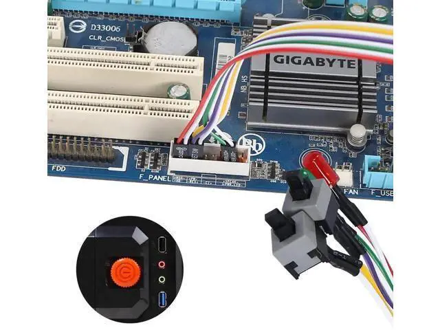 Alt view image 5 of 6 - 2 Pack 65cm ATX PC Power On/Off & Reset Switch Cable Kit with HDD Activity LED Indicator Wires
