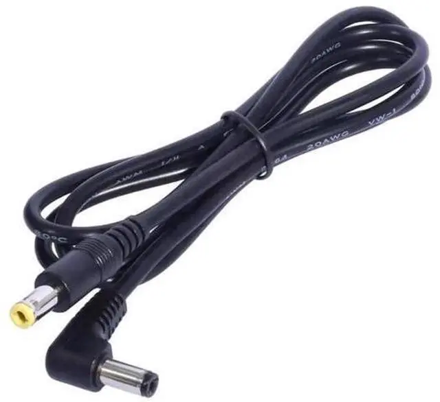 Main image of 20AWG Right Angle L-Shaped DC Cable, 5.5×2.1mm Male to 5.5×2.5mm Male 90 Degree DC Power Cord for CCTV Security Cameras