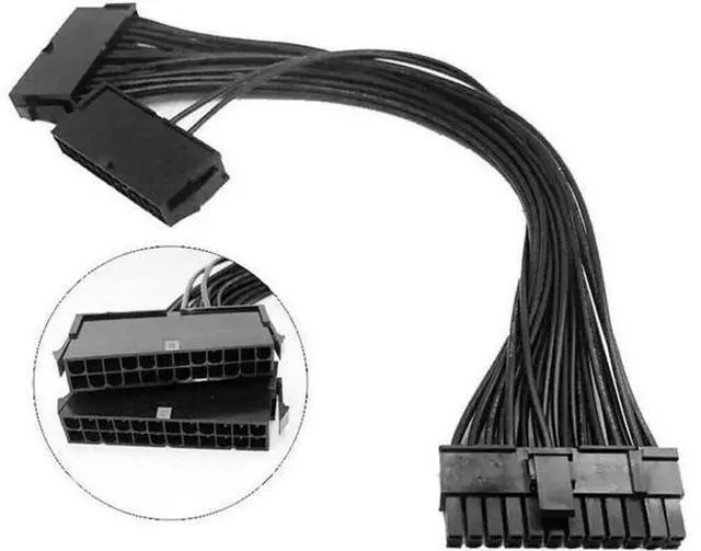 Main image of 30cm ATX 24Pin Male to Female Dual PSU Synchronization Extension Cable, Multi Power Supply Synchronous Starter Cord for Mining Rig