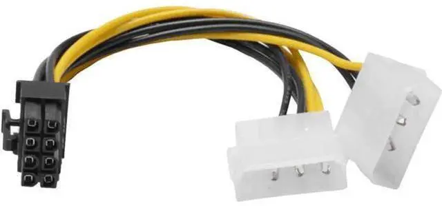 Main image of 6 Inch Dual 4Pin Molex to 8Pin PCIe Power Adapter Cable for Graphics Card