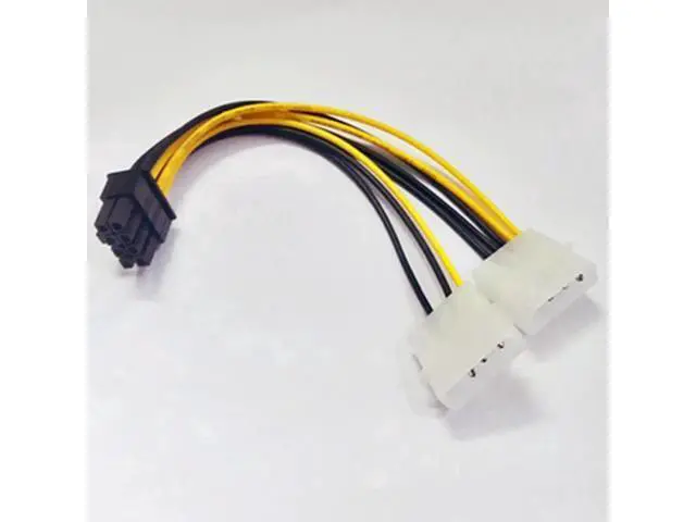 Alt view image 5 of 6 - 6 Inch Dual 4Pin Molex to 8Pin PCIe Power Adapter Cable for Graphics Card