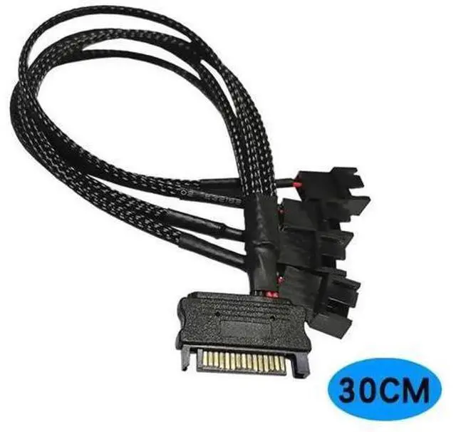 Alt view image 5 of 6 - SATA to 3/4 Pin Fan Power Adapter Cable, PC Cooling Fan Extension Splitter Cord