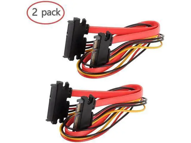 Alt view image 2 of 7 - 2-Pack 50cm 22Pin SATA (7+15) Male to Female Data & Power Extension Cable