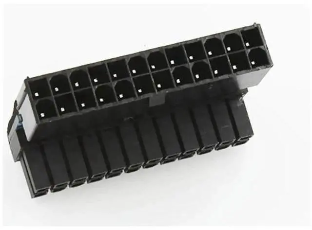Main image of 90 Degree ATX 24Pin to 24Pin Motherboard Power Adapter Connector, Mainboard 24-Pin Angled Power Plug for Modular PSU Cable, Compatible with All ATX Standard Power Supplies & Motherboards