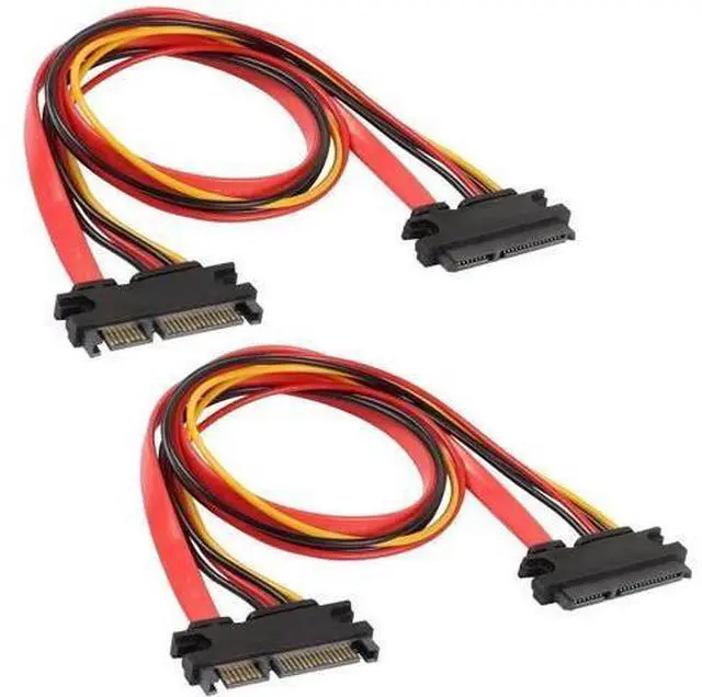 Main image of 2-Pack 50cm 22Pin SATA (7+15) Male to Female Data & Power Extension Cable