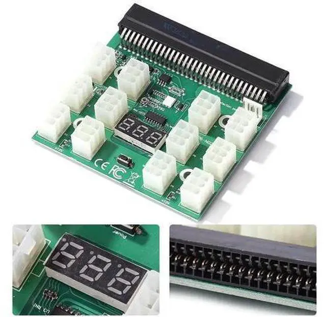 Alt view image 3 of 7 - 64Pin PCIe to 12-Port 6Pin 12V Breakout Board, HP Server PSU Conversion Adapter for BTC ETH Mining Rigs, Antminer & GPU Power Supply