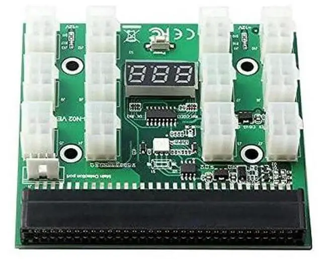 Alt view image 7 of 7 - 64Pin PCIe to 12-Port 6Pin 12V Breakout Board, HP Server PSU Conversion Adapter for BTC ETH Mining Rigs, Antminer & GPU Power Supply