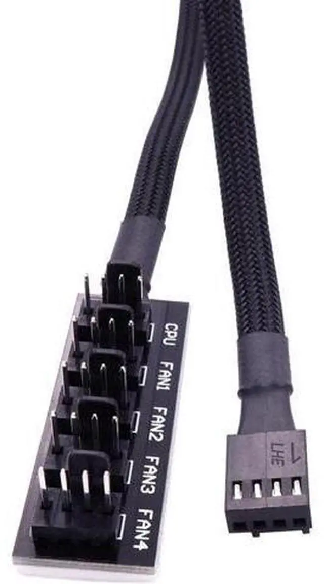 Alt view image 5 of 7 - 2 Pack 1-to-5 4-Pin PWM Fan Splitter Cable, Motherboard Fan Header Extension Cord Compatible with 3Pin & 4Pin ATX PC Chassis Cooling Fans