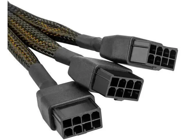 Alt view image 2 of 6 - Type A 90° Right Angle 12VHPWR 16Pin to 3×8Pin PCIe Power Extension Cable, 16AWG 600W PCIe 5.0, for RTX 4090/4080/3090Ti/4070Ti