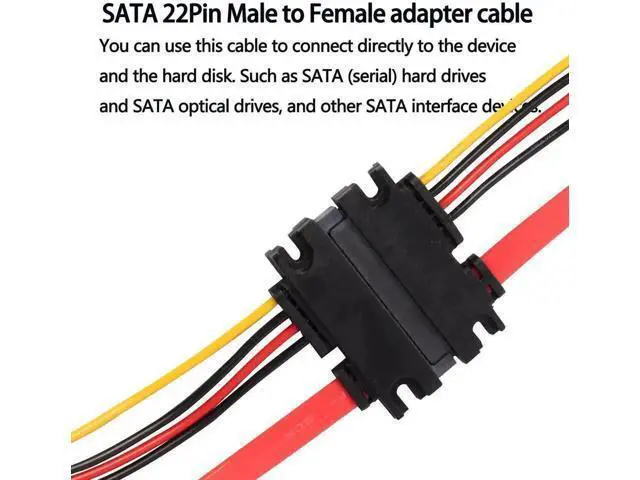 Alt view image 4 of 7 - 2-Pack 50cm 22Pin SATA (7+15) Male to Female Data & Power Extension Cable