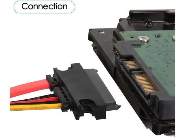 Alt view image 3 of 7 - 2-Pack 50cm 22Pin SATA (7+15) Male to Female Data & Power Extension Cable