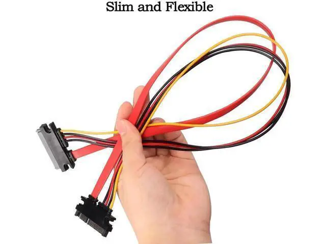 Alt view image 7 of 7 - 2-Pack 50cm 22Pin SATA (7+15) Male to Female Data & Power Extension Cable