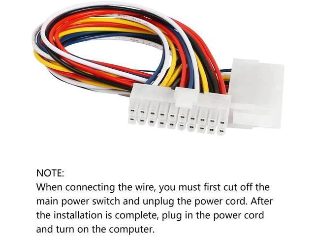 Alt view image 6 of 6 - 30cm ATX 20Pin Male to Female PSU Extension Cable, PC Motherboard Power Extension Cord