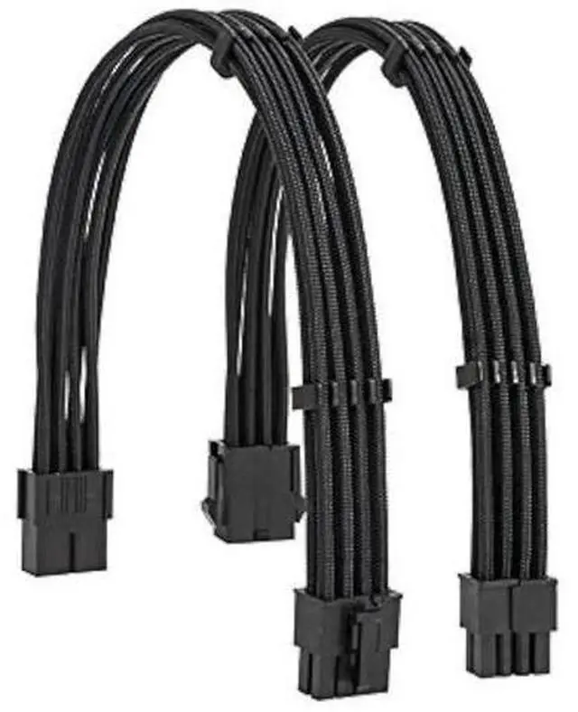 Alt view image 4 of 7 - Black Sleeved PSU Extension Cable Kit 18AWG, EPS 8Pin + PCIe 8Pin with Cable Combs for Motherboard & GPU