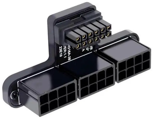 Main image of 90° Down-Angled ATX3.0 PCIe5.0 12VHPWR 16Pin to 3×ATX 8Pin Power Adapter for RTX 4080 / 5090Ti
