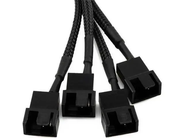 Alt view image 5 of 6 - 5-Pack 15-Pin SATA to 4 Ports 3/4 Pin Fan Splitter Power Adapter Cable, 12V PC Cooling Fan Power Cord