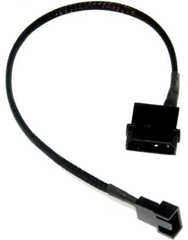 Main image of 2 Pack Molex to 3Pin PC Fan Power Adapter Cable, Compatible with 3Pin / 4Pin PWM Fans, 12V Direct PSU Power Supply Cord