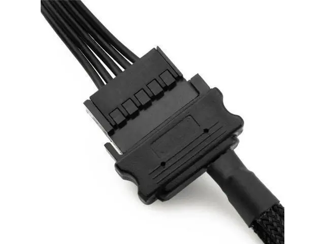 Alt view image 4 of 6 - 5-Pack 15-Pin SATA to 4 Ports 3/4 Pin Fan Splitter Power Adapter Cable, 12V PC Cooling Fan Power Cord
