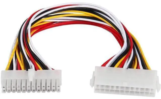 Main image of 30cm 18AWG ATX 24Pin Male to Female Motherboard Power Extension Cable, PC PSU 24-Pin Mainboard Extender Cord