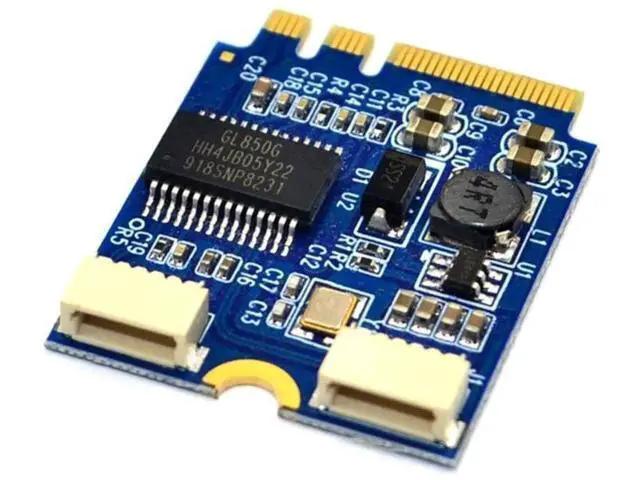 Alt view image 2 of 7 - M.2 NGFF Key A-E Riser Expansion Card, M.2 to Dual USB 2.0 Ports Adapter Cable, Desktop Internal USB 2.0 Port Multiplier Hub Converter
