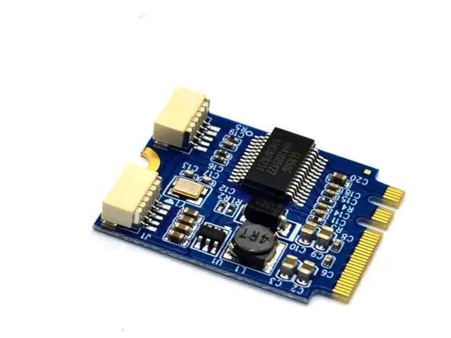 Alt view image 4 of 7 - M.2 NGFF Key A-E Riser Expansion Card, M.2 to Dual USB 2.0 Ports Adapter Cable, Desktop Internal USB 2.0 Port Multiplier Hub Converter