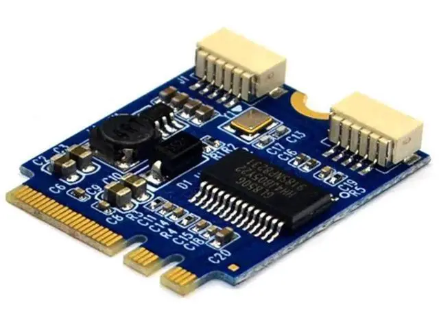 Alt view image 5 of 7 - M.2 NGFF Key A-E Riser Expansion Card, M.2 to Dual USB 2.0 Ports Adapter Cable, Desktop Internal USB 2.0 Port Multiplier Hub Converter