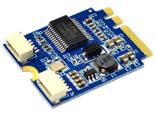Alt view image 7 of 7 - M.2 NGFF Key A-E Riser Expansion Card, M.2 to Dual USB 2.0 Ports Adapter Cable, Desktop Internal USB 2.0 Port Multiplier Hub Converter