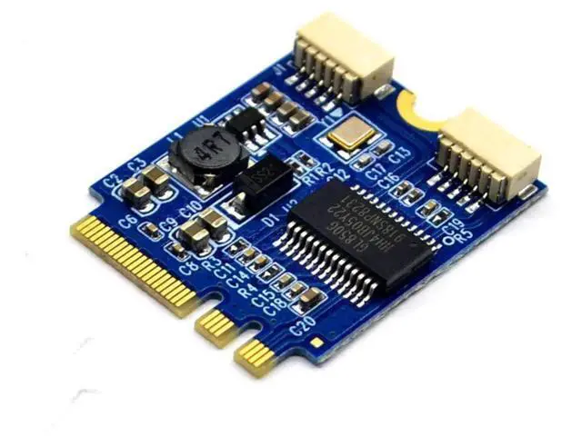 Alt view image 3 of 7 - M.2 NGFF Key A-E Riser Expansion Card, M.2 to Dual USB 2.0 Ports Adapter Cable, Desktop Internal USB 2.0 Port Multiplier Hub Converter